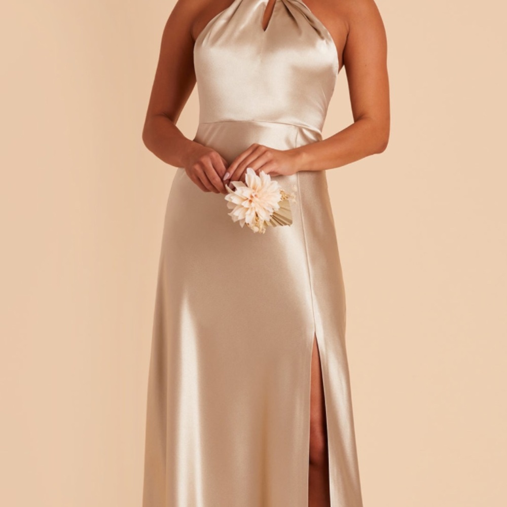 Birdy Grey Monica shiny satin neutral champagne Dress